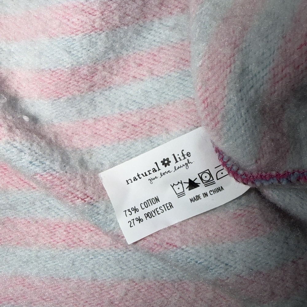 Natural Life Oversized Striped Crewneck Sweatshirt Cozy Boho Preppy L/XL - Picture 6 of 6